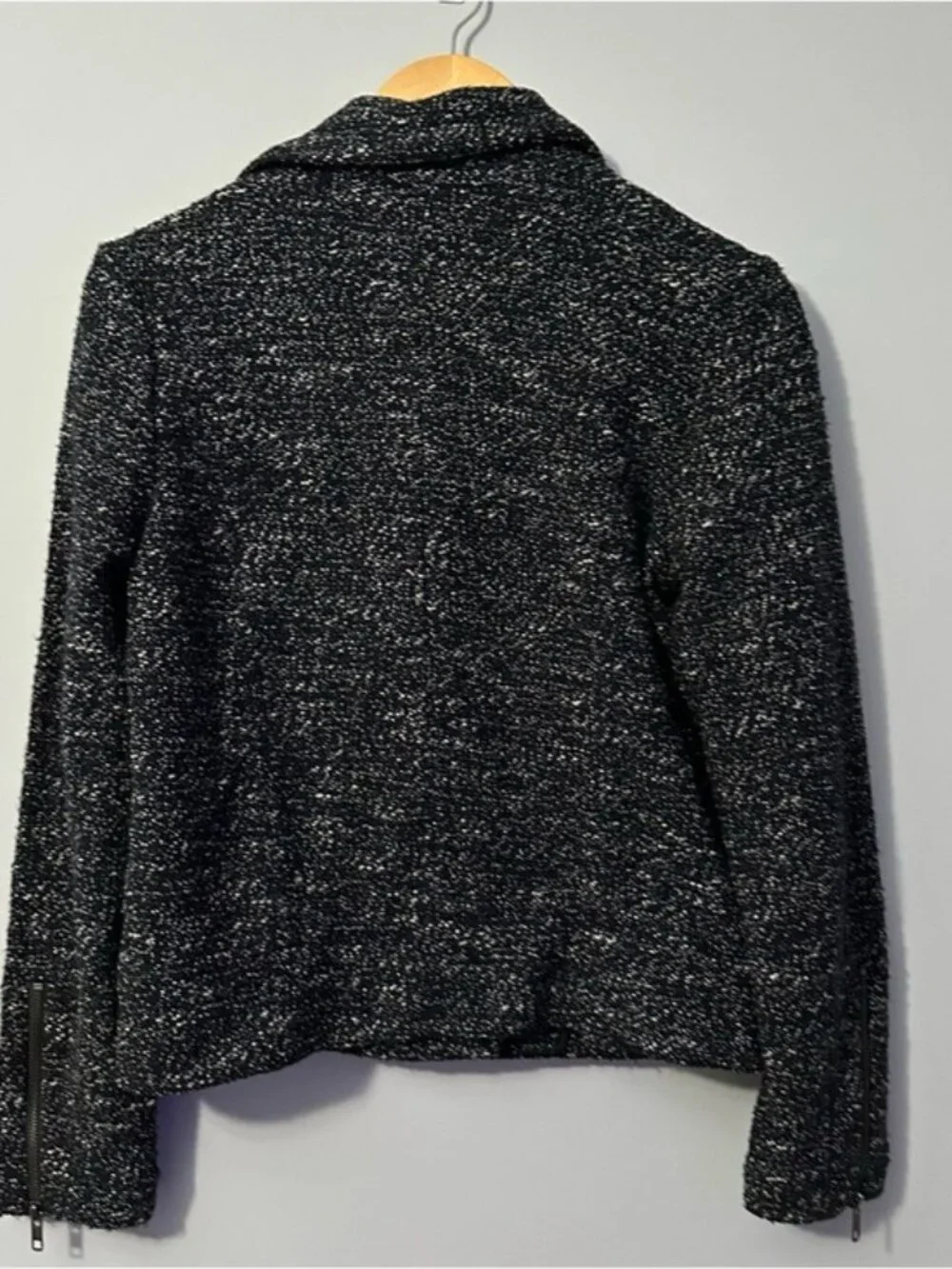 J. Crew Black & White Tweed Moto Jacket size 4 - Picture 3 of 9